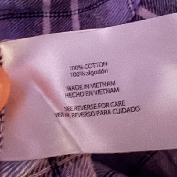 Woolrich Plaid Flannel Shirt XXL Purple Black Long Sleeve 100% Cotton - Picture 14 of 14